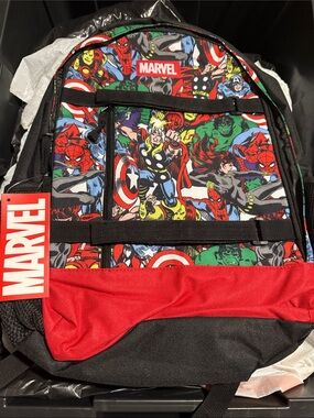 Marvel Kids Comic Characters Backpack - Red, Black, Green, Yellow